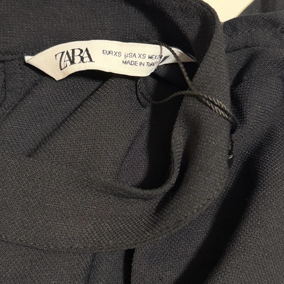 Zara Draped Jewel Trim Neckline Dress Black XS - Picture 6 of 9